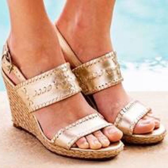 jack rogers wedges gold
